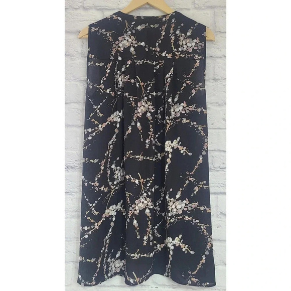 Daniel Rainn Sleeveless Top Tunic Blouse Women's 1X Black Mauve Gray Hi-Low Hem - Picture 2 of 7